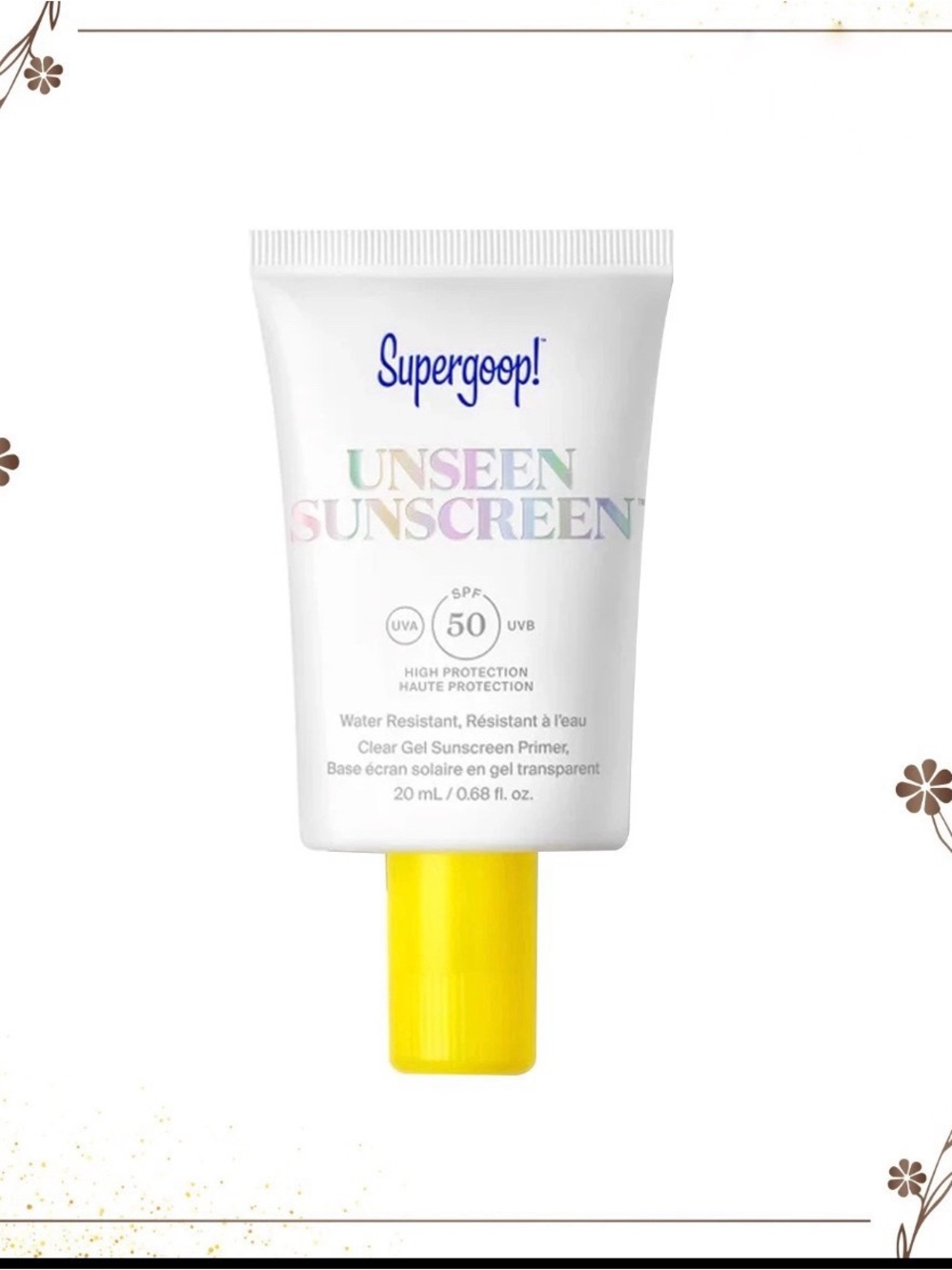 Supergoop! Unseen Sunscreen SPF 50 Face Primer 0.68 oz 20mL - NIB Exp: 02/2028